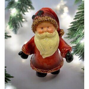Vintage Mini Santa Claus Christmas Figurine Hand Painted Old World Charm